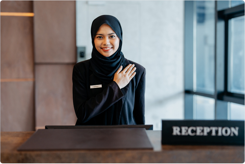 Hotel staff working together