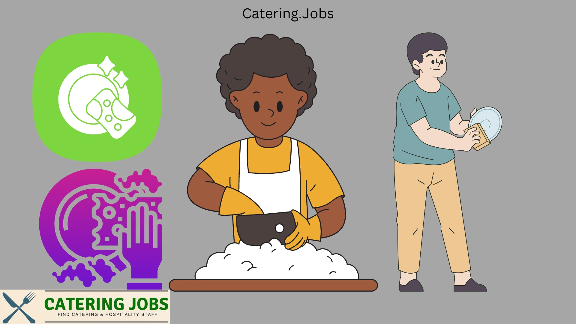 Kitchen Porter working in a professional kitchen