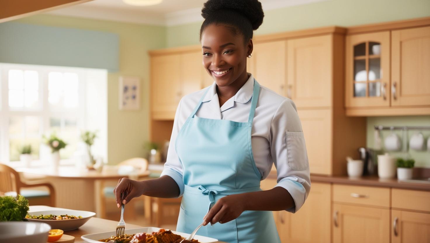 Chart showing job search statistics for care home cooks