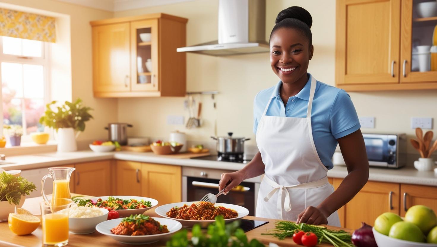 A care home cook receiving training