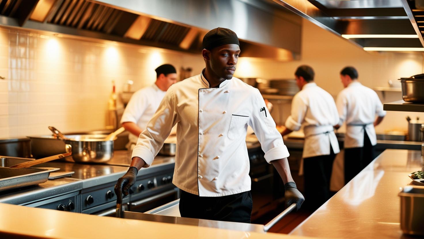 Kitchen porter at work