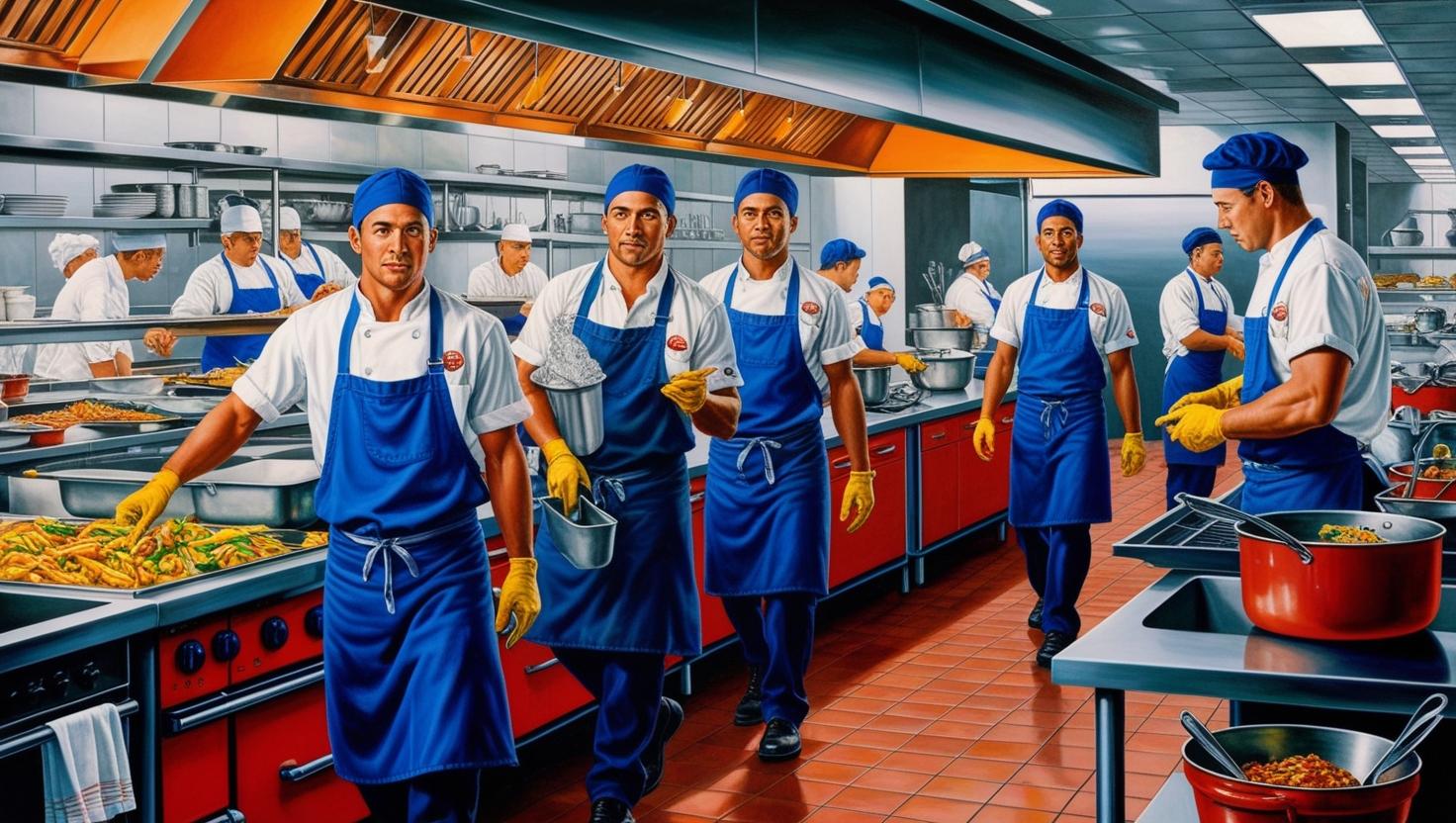 Kitchen Porters Hard at Work