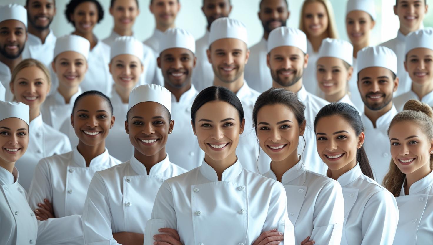A diligent kitchen porter cleaning dishes in a busy commercial kitchen