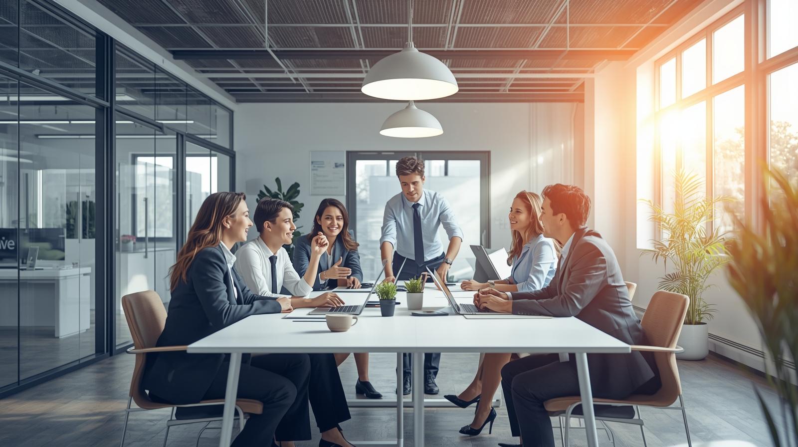 Professional recruitment consultants reviewing candidate profiles for quick temporary staffing solutions in modern office setting